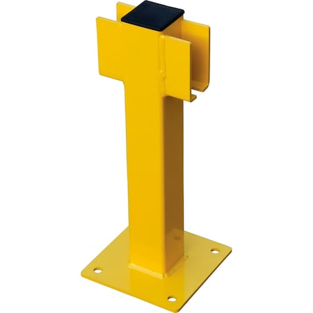 Global Industrial Steel Lift-Out Guard Rail In-Line Post, Single-Rail, 20H, Yellow 708437